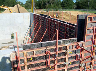 Construction at a water supply development project.
